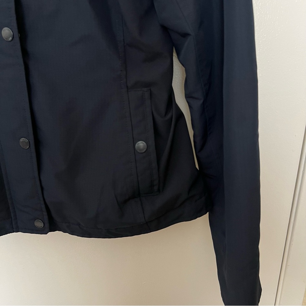 Hollister All-Weather Hooded Jacket Navy Blue Water Resistant Cozy Winter Wear - Picture 5 of 12